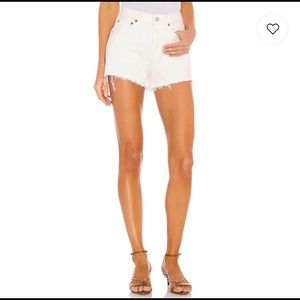 Agolde White Denim Parker Shorts